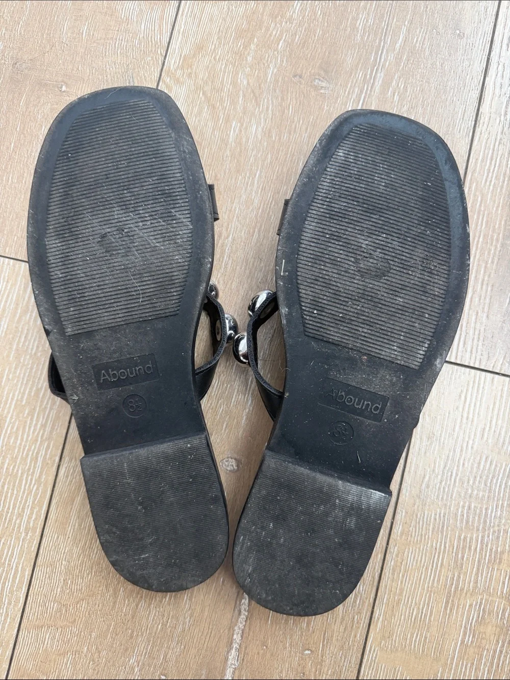 Abound Black Slide Sandals with Silver Dome Studs